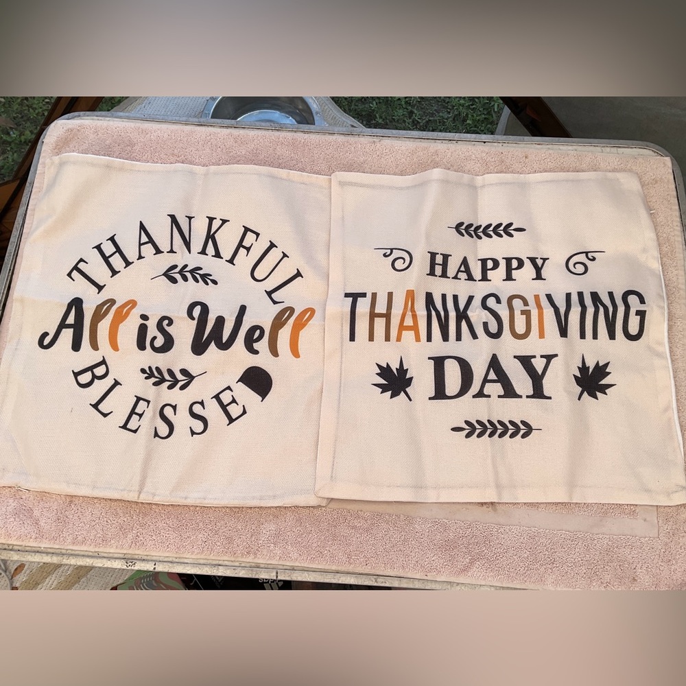 Thanksgiving Pillow Covers 2~ 17”x18”